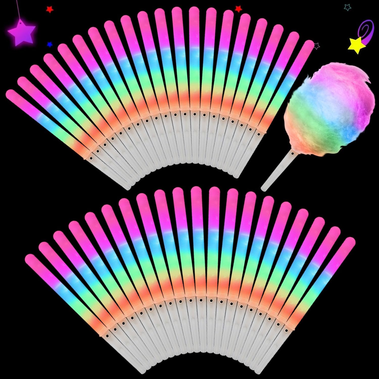 20 bâtons lumineux LED colorés - Cotton Candy Cone avis et prix